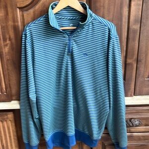 Southern Tide Men’s Striped Quarter zip size Medium.